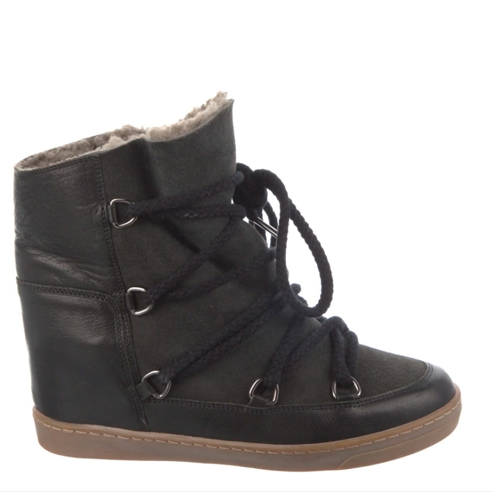 Isabel Marant - Nowles shearling-trimmed leather ankle boot Great in Snow - Picture 6 of 7